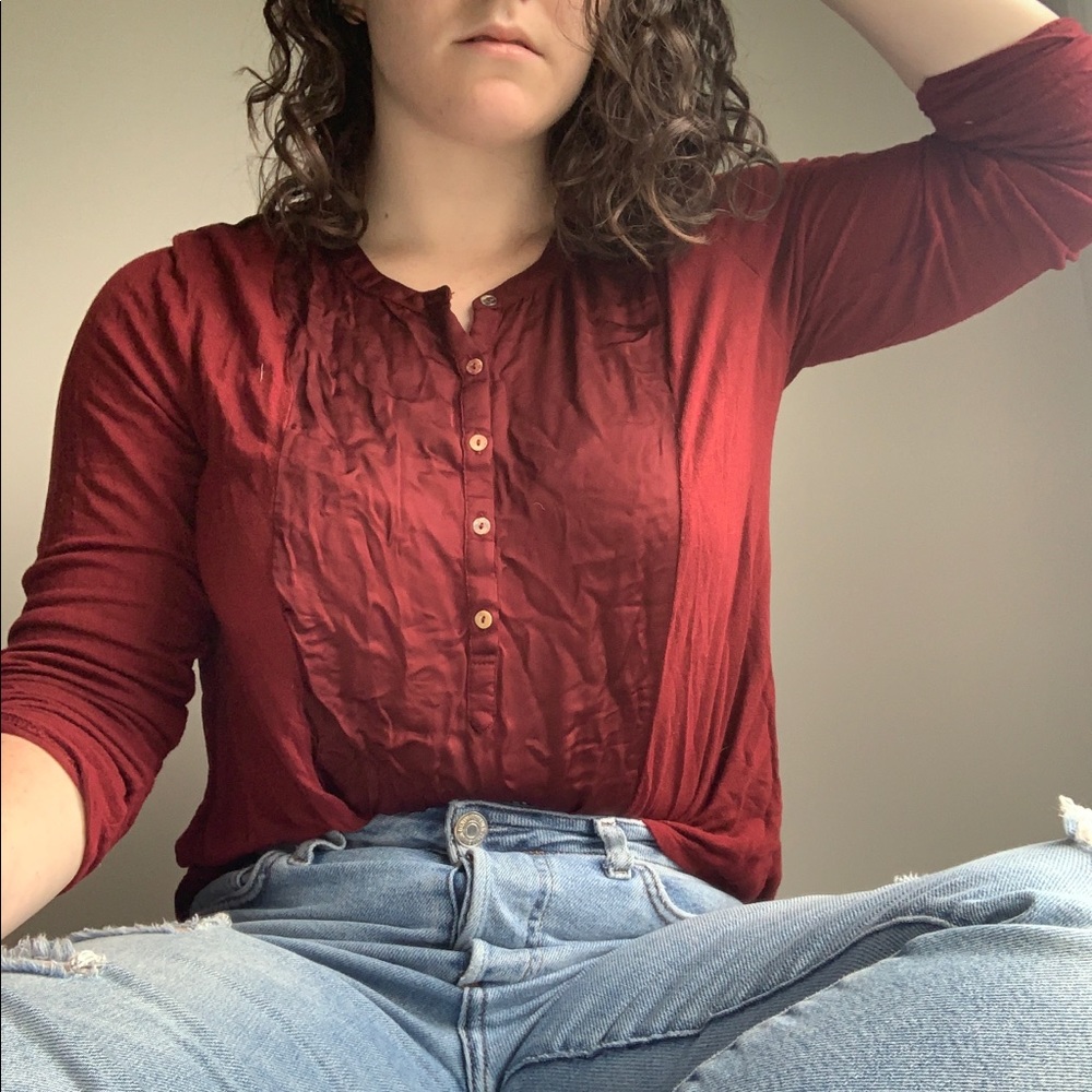 Lucky Brand red button shirt